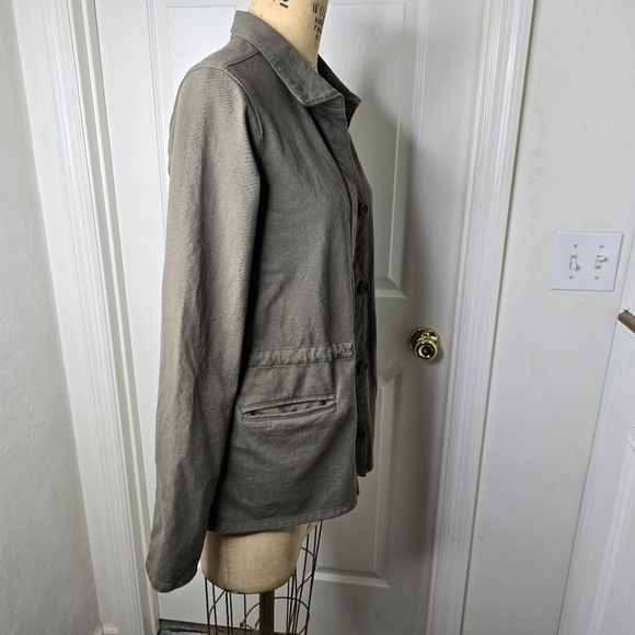 James Perse womens olive cotton LIGTH jacket button front L - Picture 7 of 14